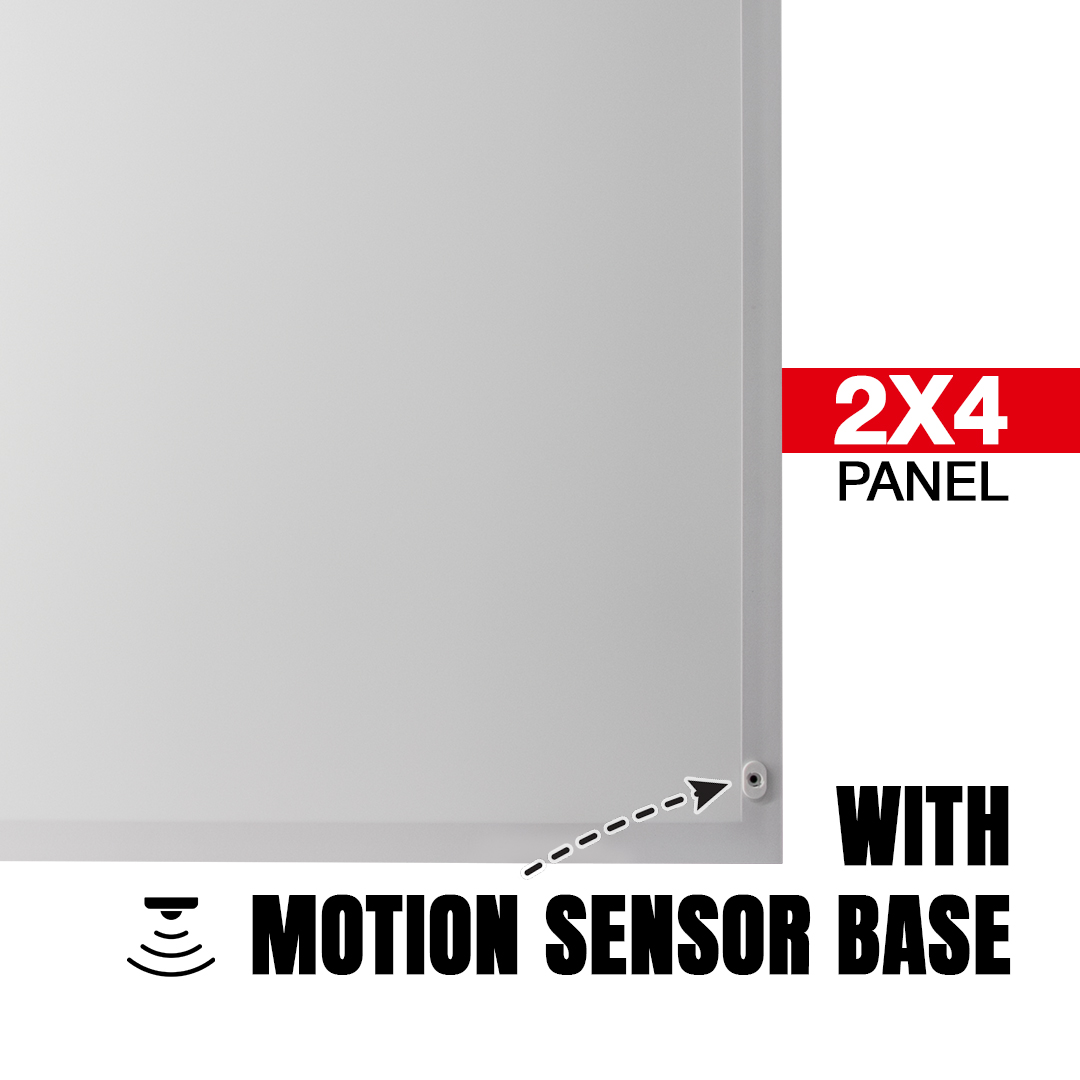 2x4 LED Backlit Panel Light with Motion Sensor Base